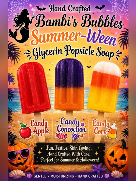Hand Crafted Other - New! Summer-Ween Hand Crafted Popsicle Glycerin Soap 3oz With Wash Cloth
